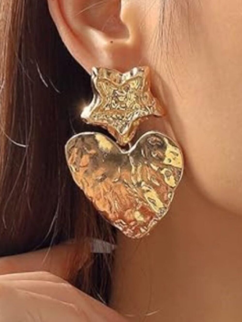 Statementheart earringsM254